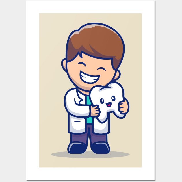 Cute Dentist With Tooth Wall Art by Catalyst Labs